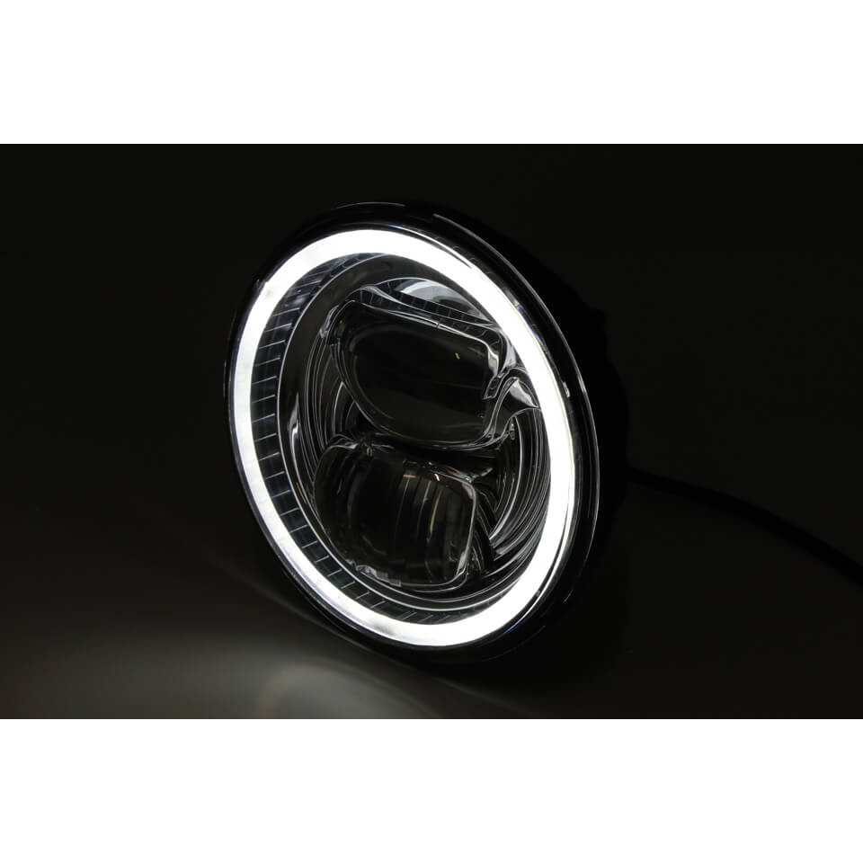 HIGHSIDER LED Hauptscheinwerfereinsatz TYP 7 mit Standlichtring, rund, 5 3/4 Zoll Krom Figur 3