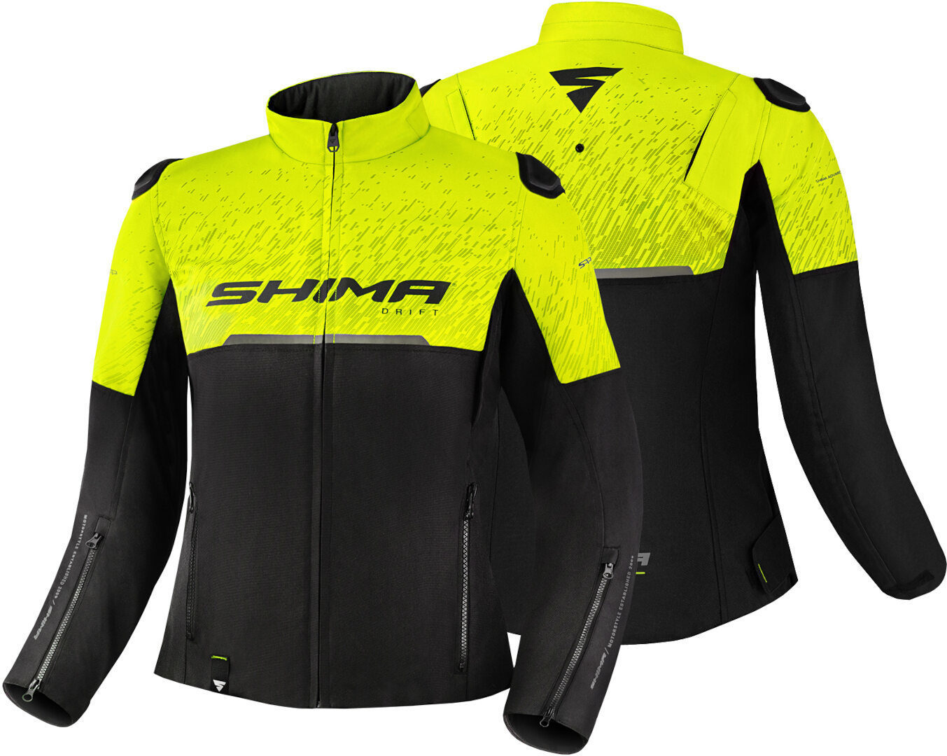 SHIMA Drift Dame motorcykel tekstiljakke sort/gul L Figur 3