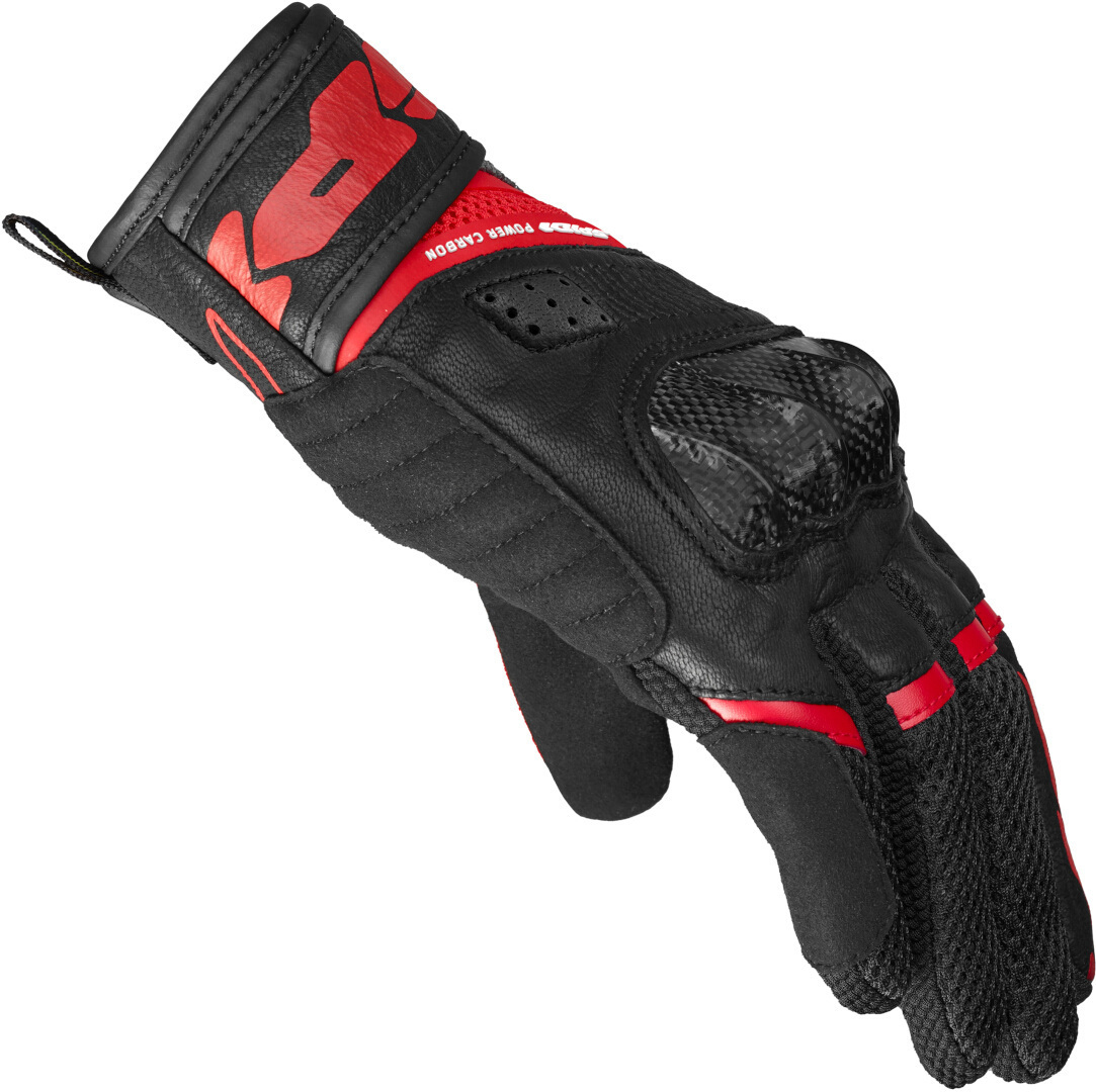 Spidi Power Carbon Motorcykel handsker sort/rød L Figur 2