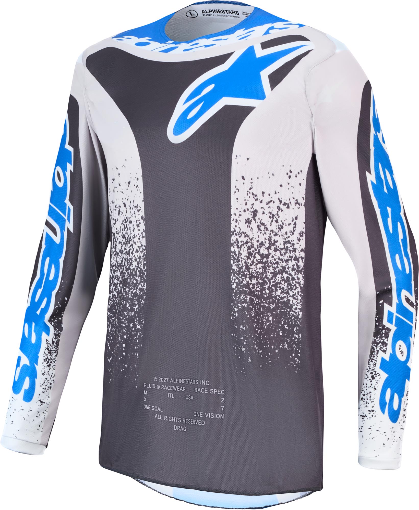 Alpinestars Fluid Drag Motocross Jersey black/grey/blue XL Figure 1