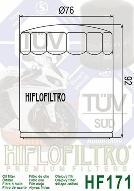 Hiflofiltro Oljefilter Blank Svart - HF171B Figur 4