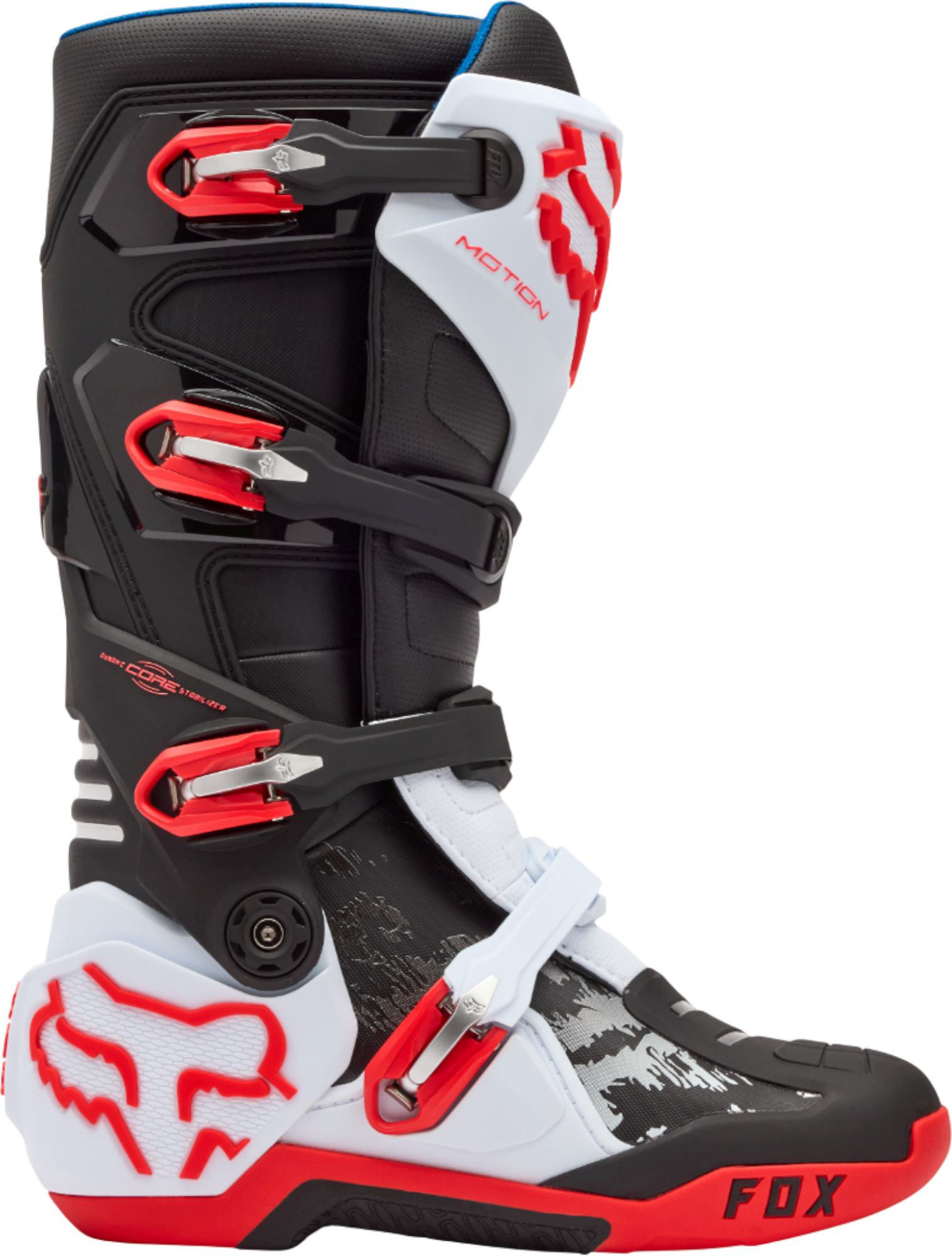 FOX Motion Motocross Boots white/black/red 6 Figure 2