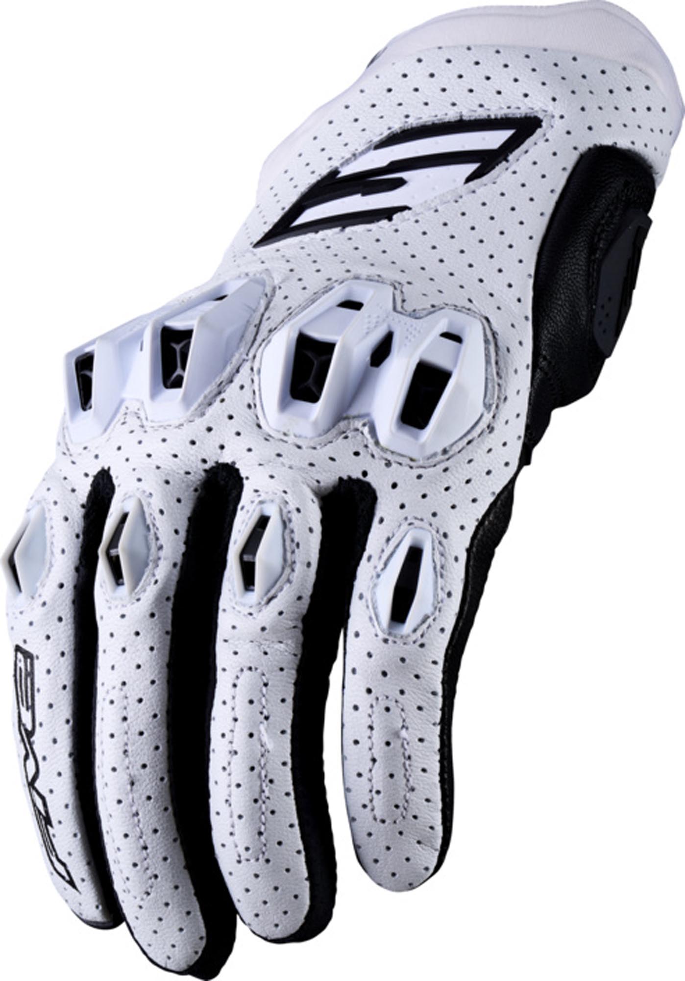 Five Stunt Evo 2 perforerade motorcykelhandskar vit/svart S Figur 3