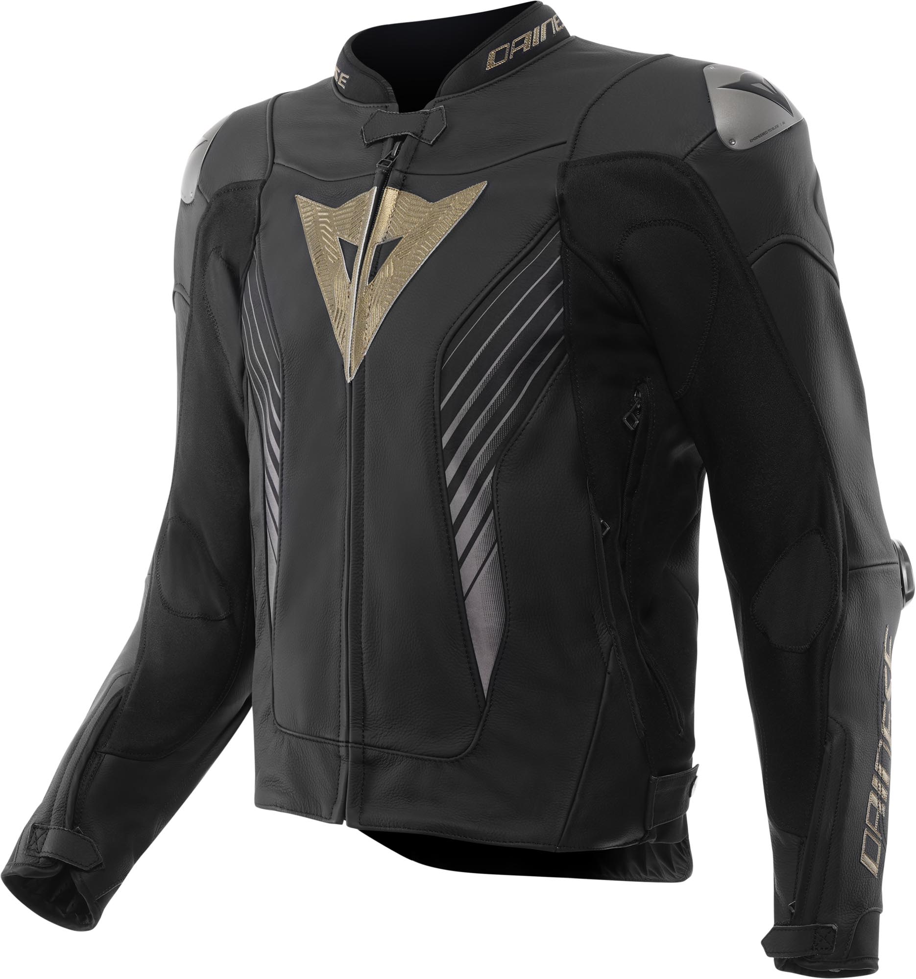 Dainese Super Speed 5 Motorrad Lederjacke schwarz/gold 64 Abbildung 1