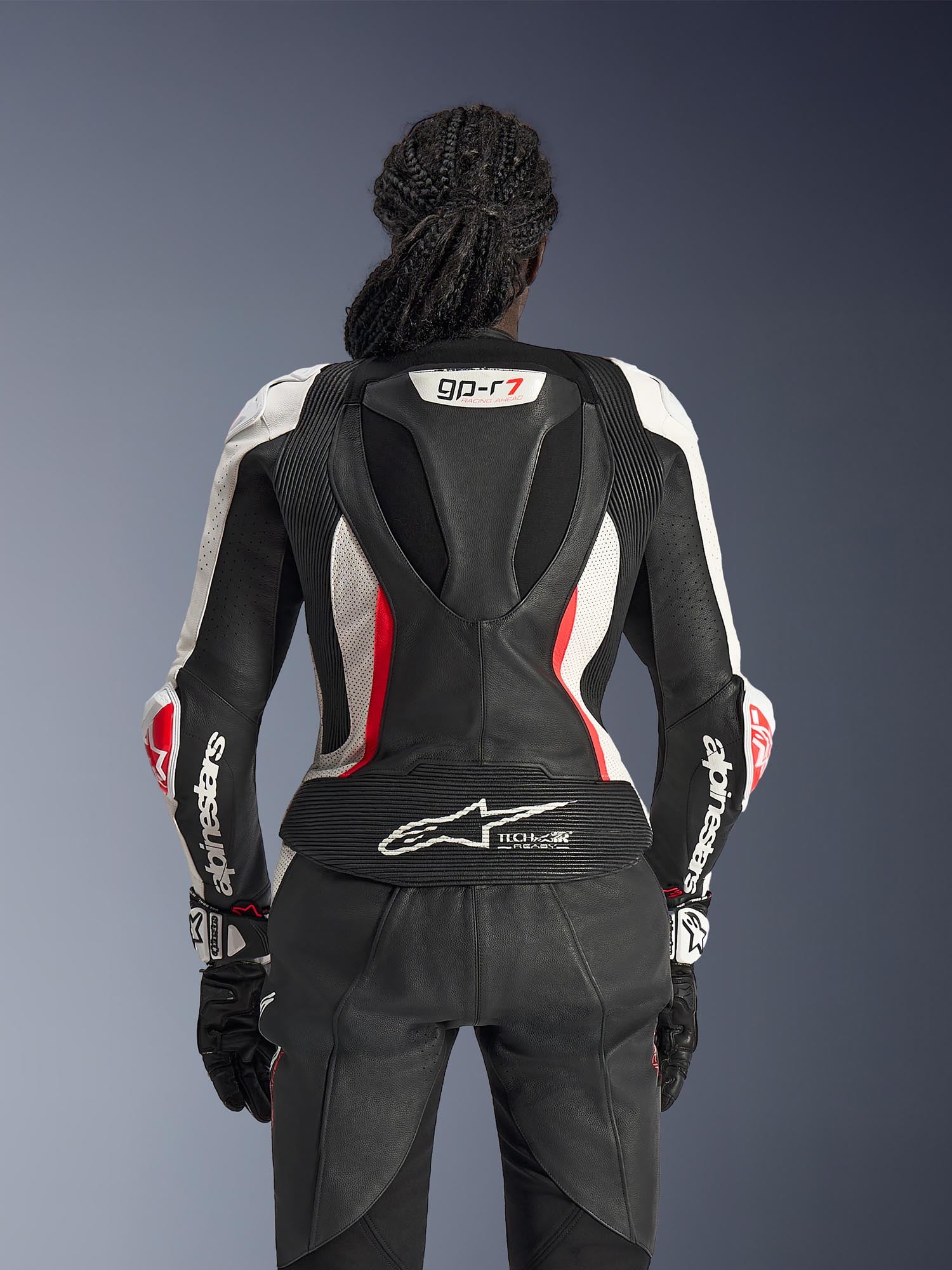 Alpinestars Stella GP-R7 Tuta in pelle da motociclista a due pezzi per donne nero/bianco/rosso 44 Figura 6