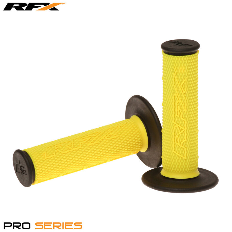 RFX Par de asas de dos componentes con extremos negros de la serie Pro (amarillo/negro)