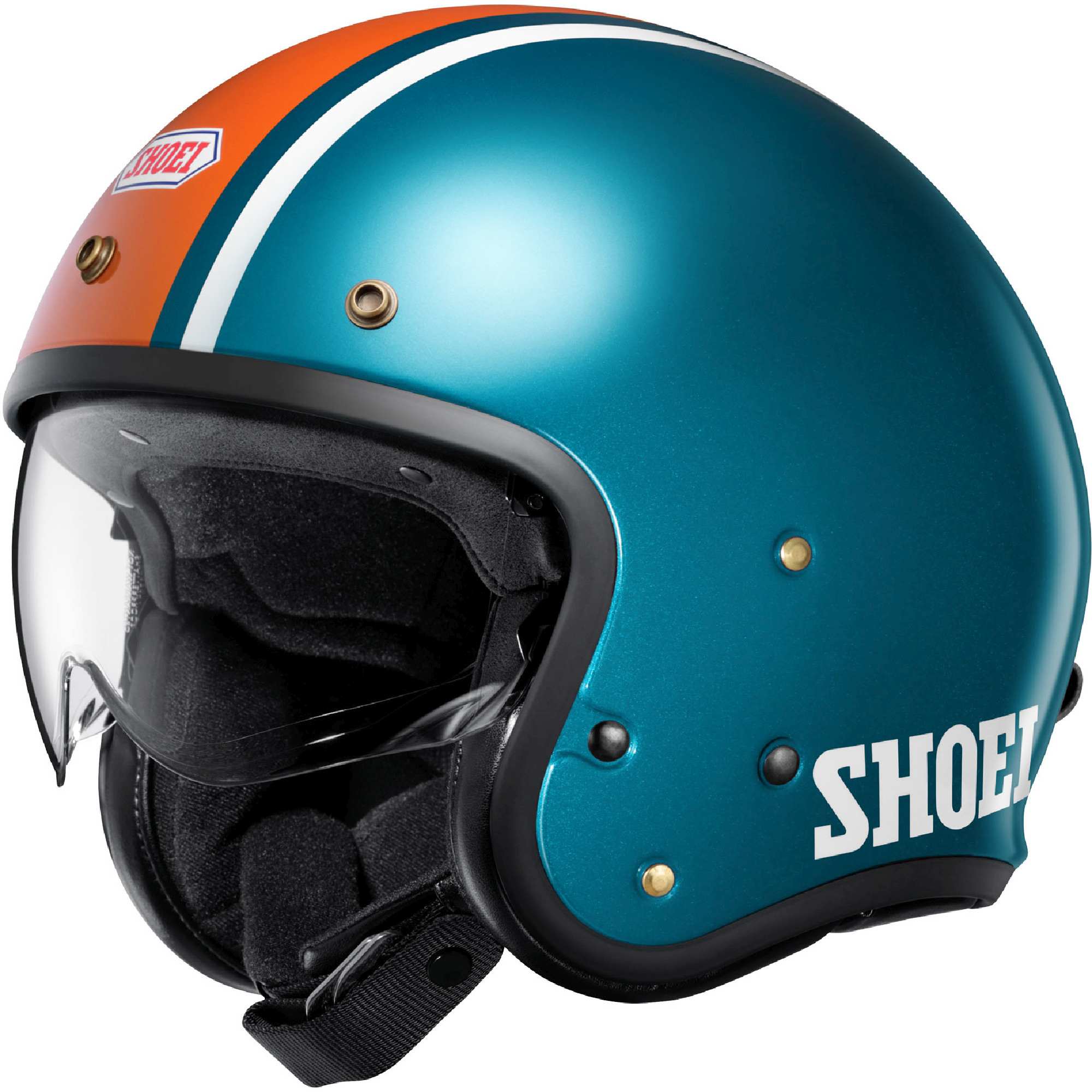 Shoei J.O2 Aventure Jet hjelm blå/oransje Tap (59/60) Figur 1