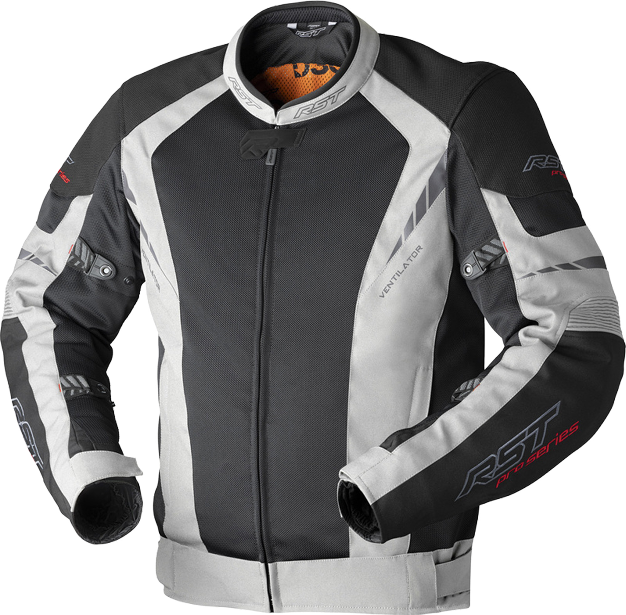 RST Pro Series Ventilator D3O Motorcykel tekstiljakke Sort/sølv 56 Figur 1