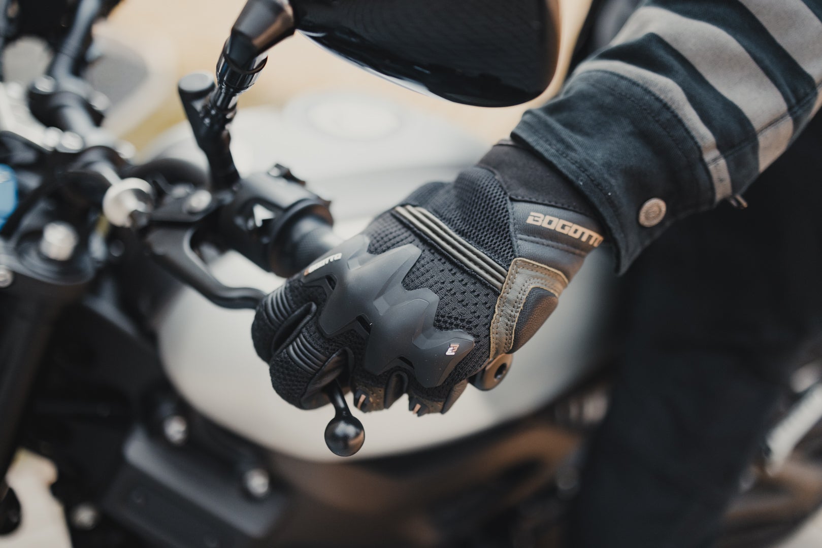 Side view of Bogotto Xatran perforated Motorcycle Gloves