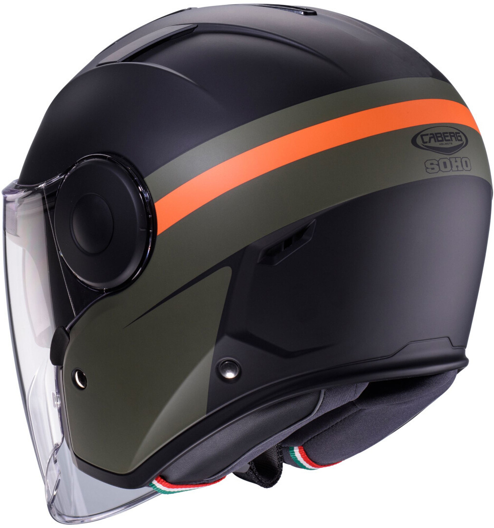 Caberg Soho Zephir Jet hjelm sort mat/oliven/orange M (57/58) Figur 3