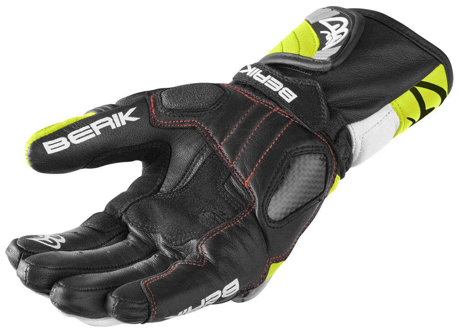 Berik Namib Pro Gants de moto Noir/Blanc/Néon-jaune S Figure 2