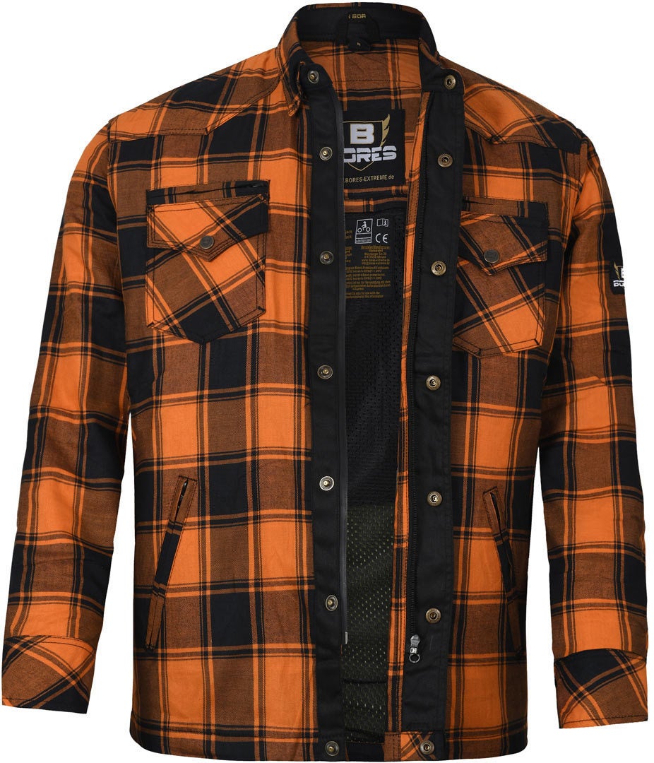 Bores Lumberjack Premium Motorradhemd orange/schwarz M Abbildung 1