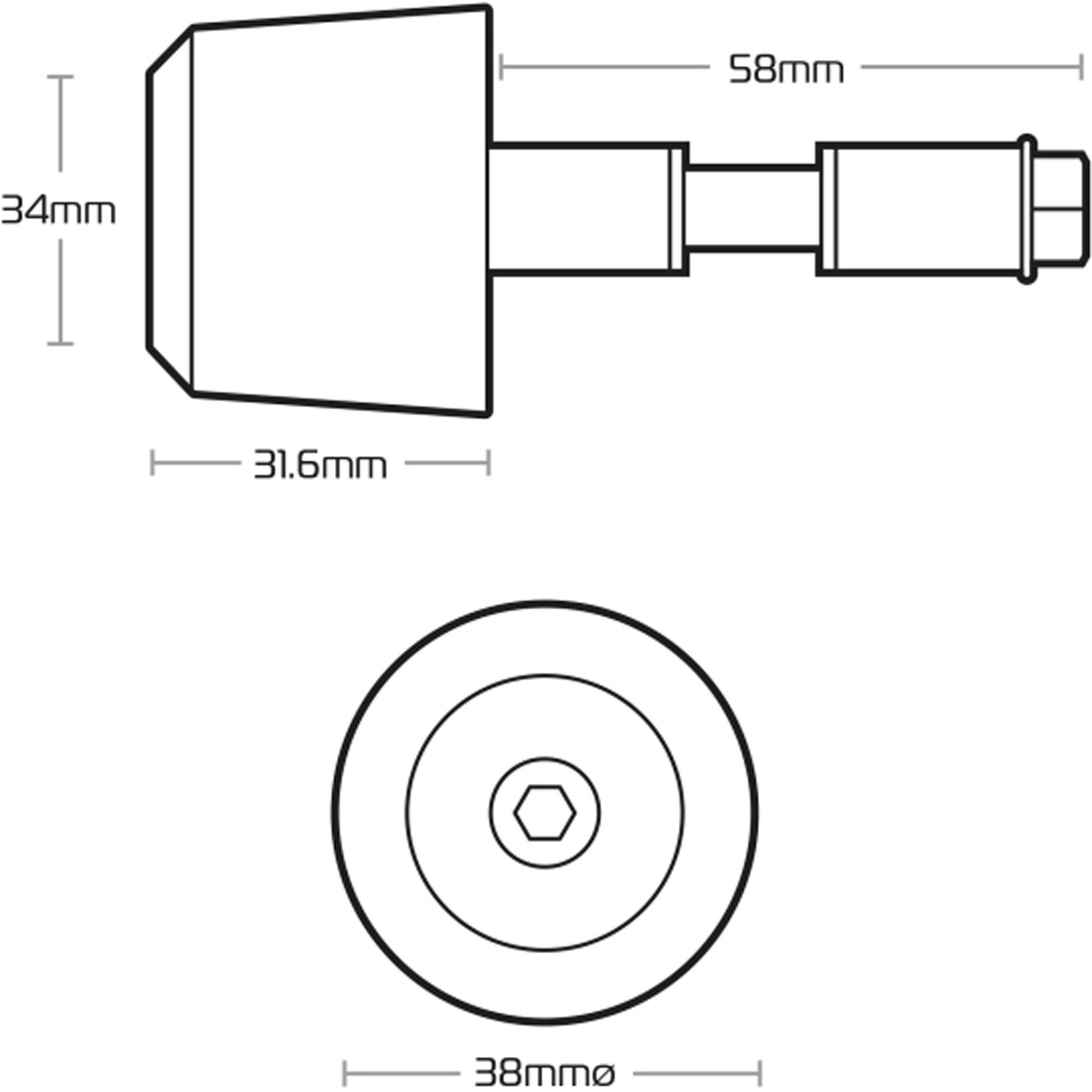 Oxford Bar Weights Řídítka končí 255g Černý lesk Obrázek 3