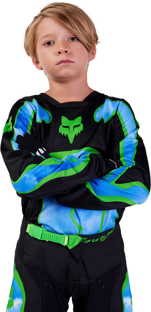 FOX 180 Atlas Ungdom Motocross Jersey sort/blå YM Figur 4