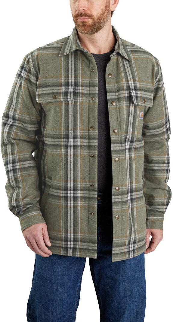 Carhartt Flannel Sherpa Lined Camicia Verde L Figura 3