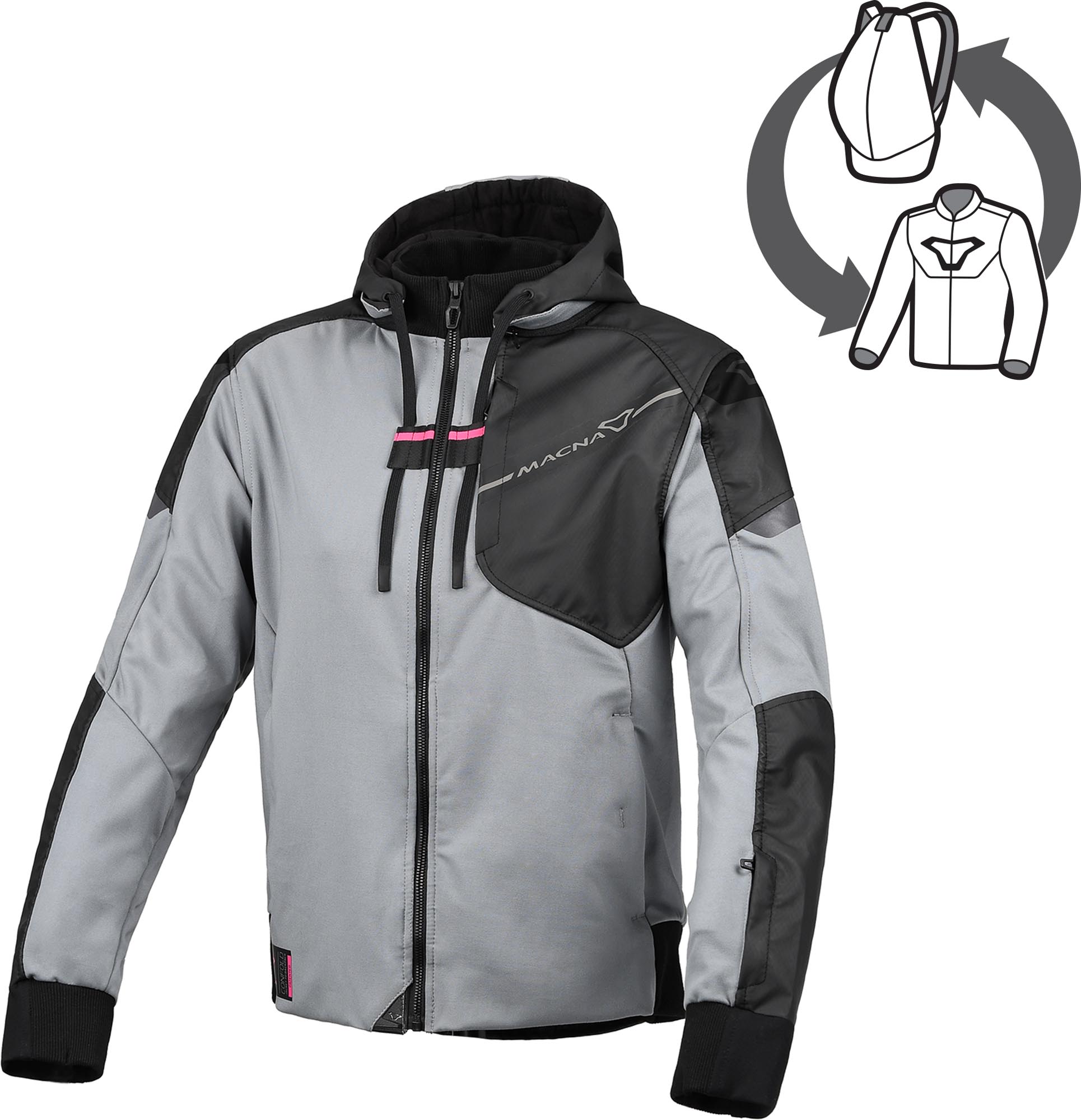 Macna Distec Damen Motorrad Textiljacke hellgrau/schwarz M Abbildung 1