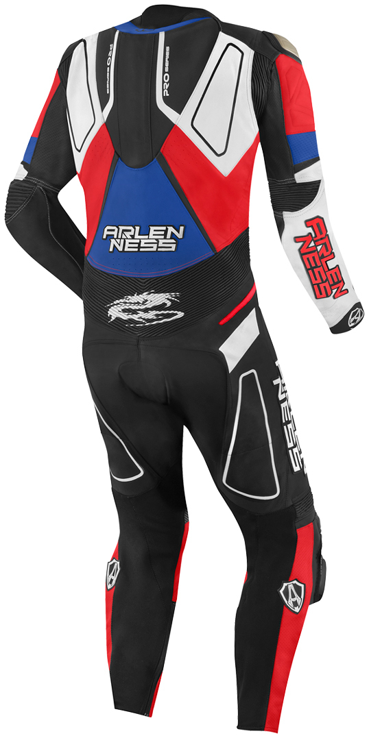 Arlen Ness Conquest Costum de piele de motocicletă One Piece Negru/Alb/Roșu/Albastru 60 Figura 2