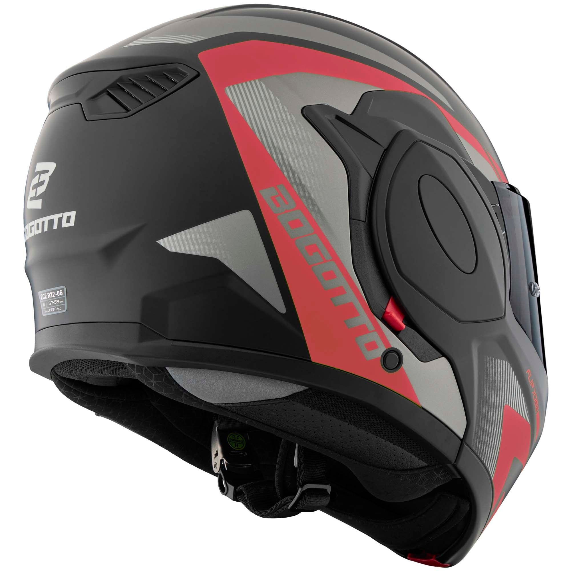 Bogotto FS-X600 Atyr Hjelm sort mat/grå/rød 2XL Figur 4