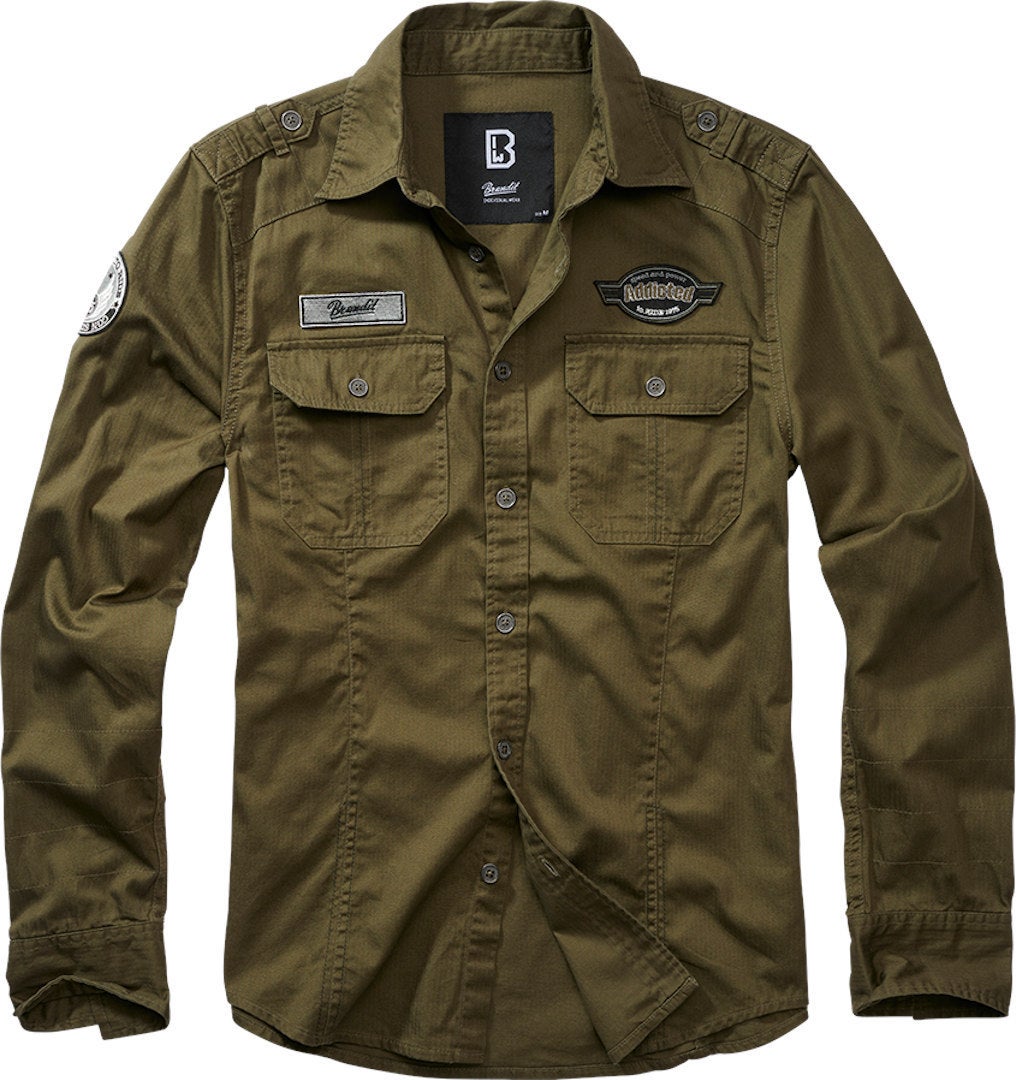 Brandit Men's Olive Luis Vintage Shirt