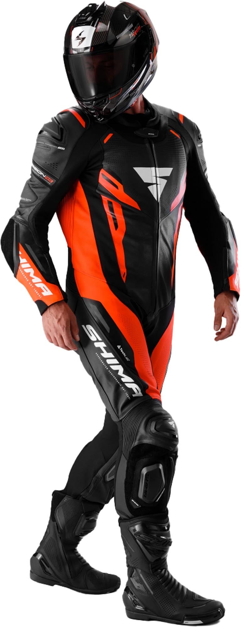 SHIMA Mission RS One Piece Motorcycle Leather Suit black/red 46 Figure 4
