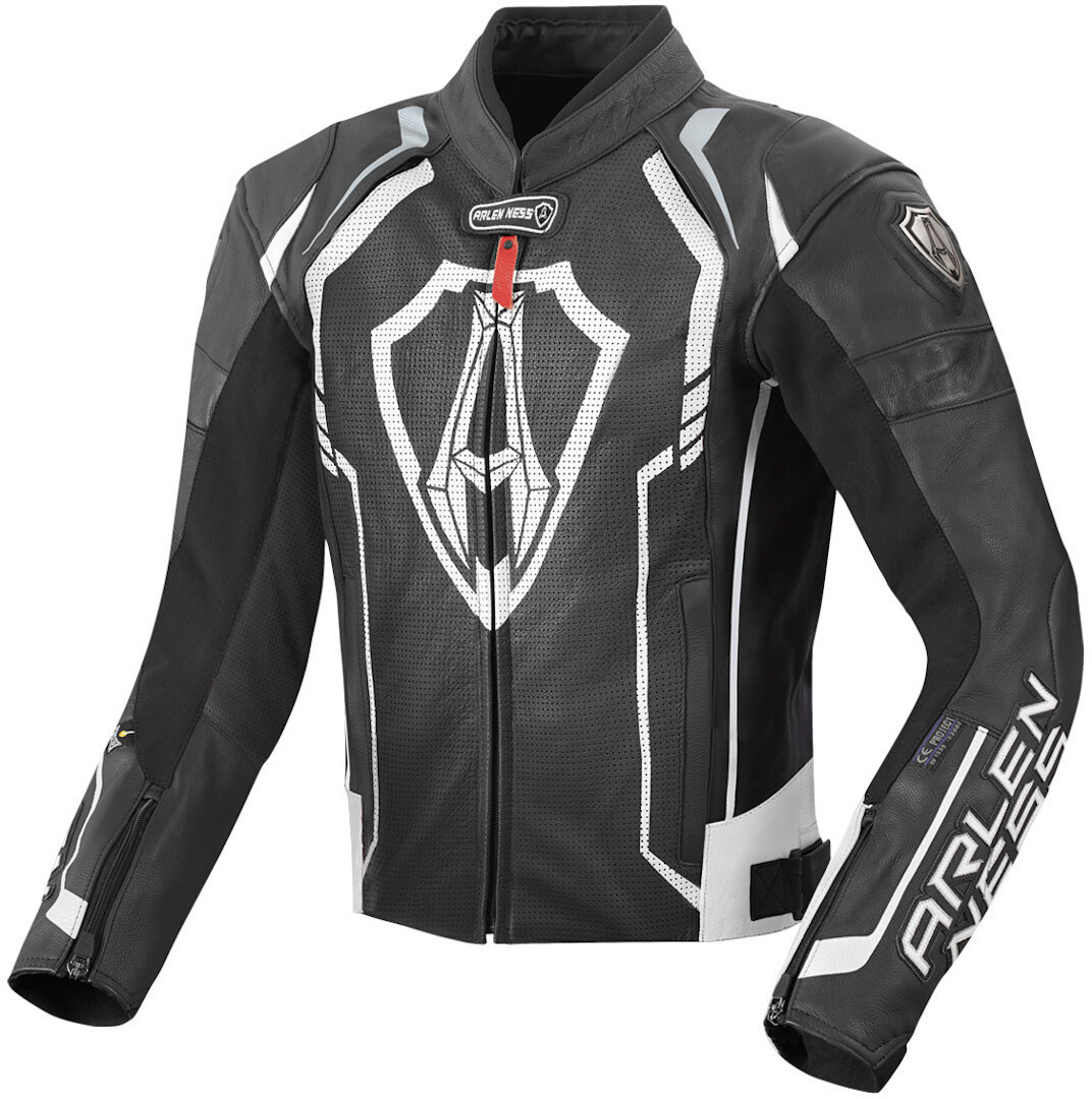 Arlen Ness Track Motorcycle Leather Jacket black/orange ▻ shop