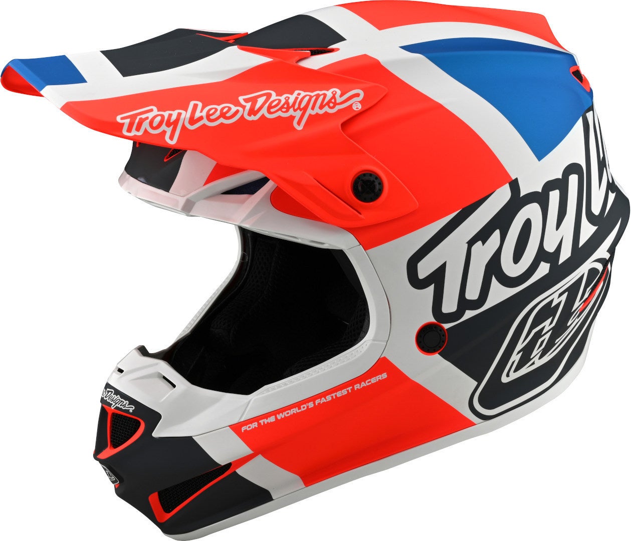 Troy Lee Designs SE4 Polyacrylite MIPS Quattro Casco Motocross Arancione/blu S (55/56) Figura 1