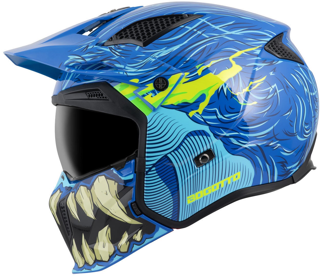 Bogotto Radic Bestia 22.06 Casco blu/nero/giallo S Figura 19