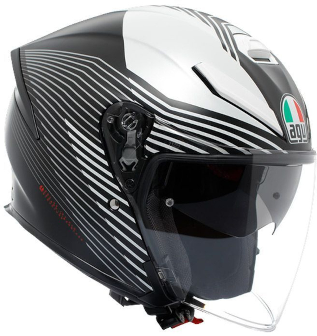 agv k5 black matte motorcycle helmet S Full Face ECE 22-05 Carbon Fiber with Sun Visor Size S Automotive the front air vents developed through racing experience and the new Aero Spoiler designed in the wind tunnel maximize performance and provide stability even at high speeds in sports riding AGV K5 Jet Evo Control