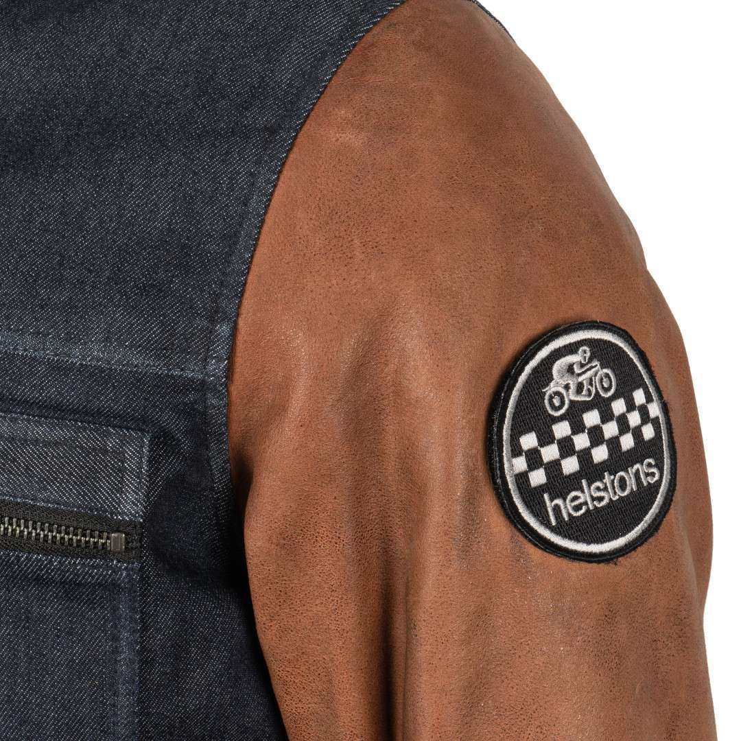 Helstons Winston Motorcycle Leather Jacket brown/blue L Figure 5