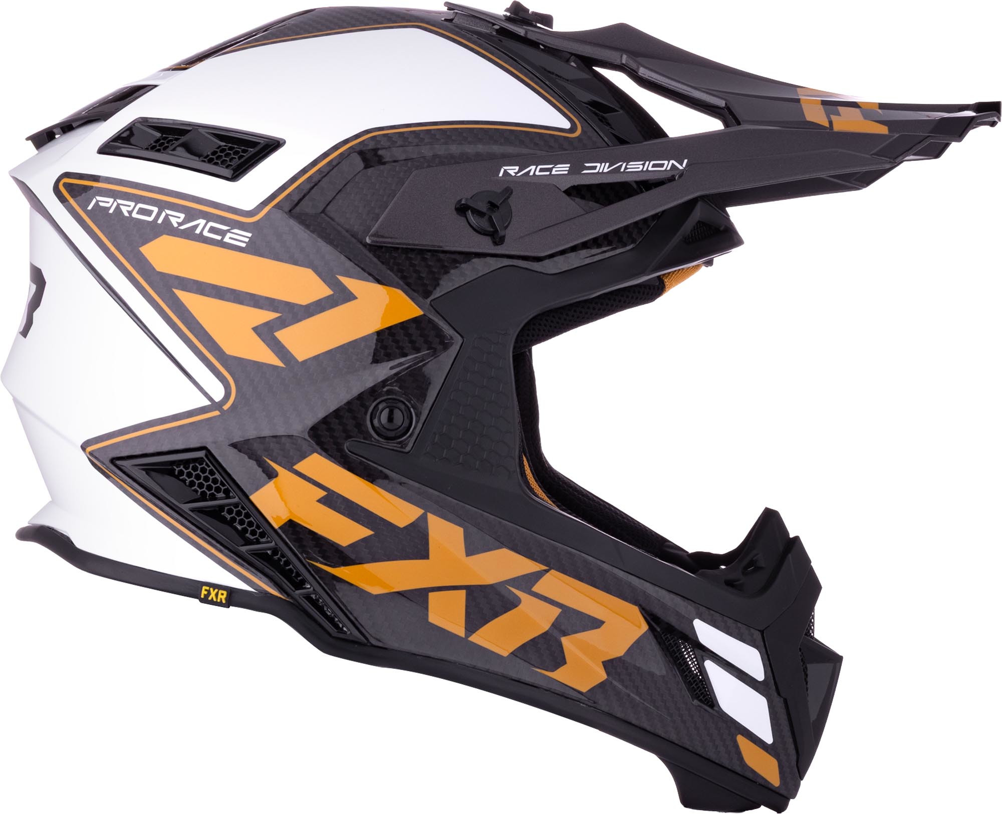 FXR Helium Carbon Casco da motocross bianco/nero/oro M Figura 3