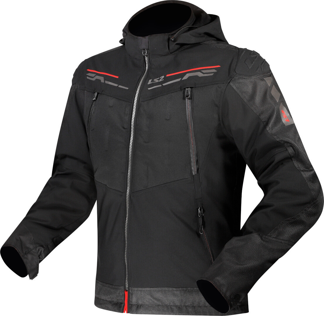 LS2 Zirconium wasserdichte Motorrad Textiljacke schwarz/rot M Abbildung 1