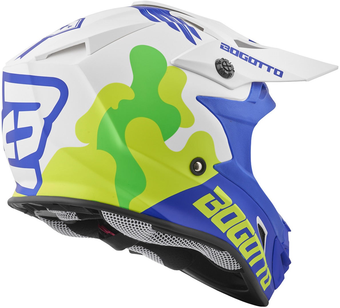 Side view of Bogotto V328 Camo Fiberglass Motocross Helmet
