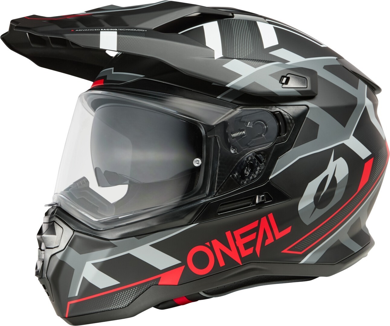 Oneal D-SRS Square V.25 Motocross hjelm sort mat/grå/rød M Figur 1