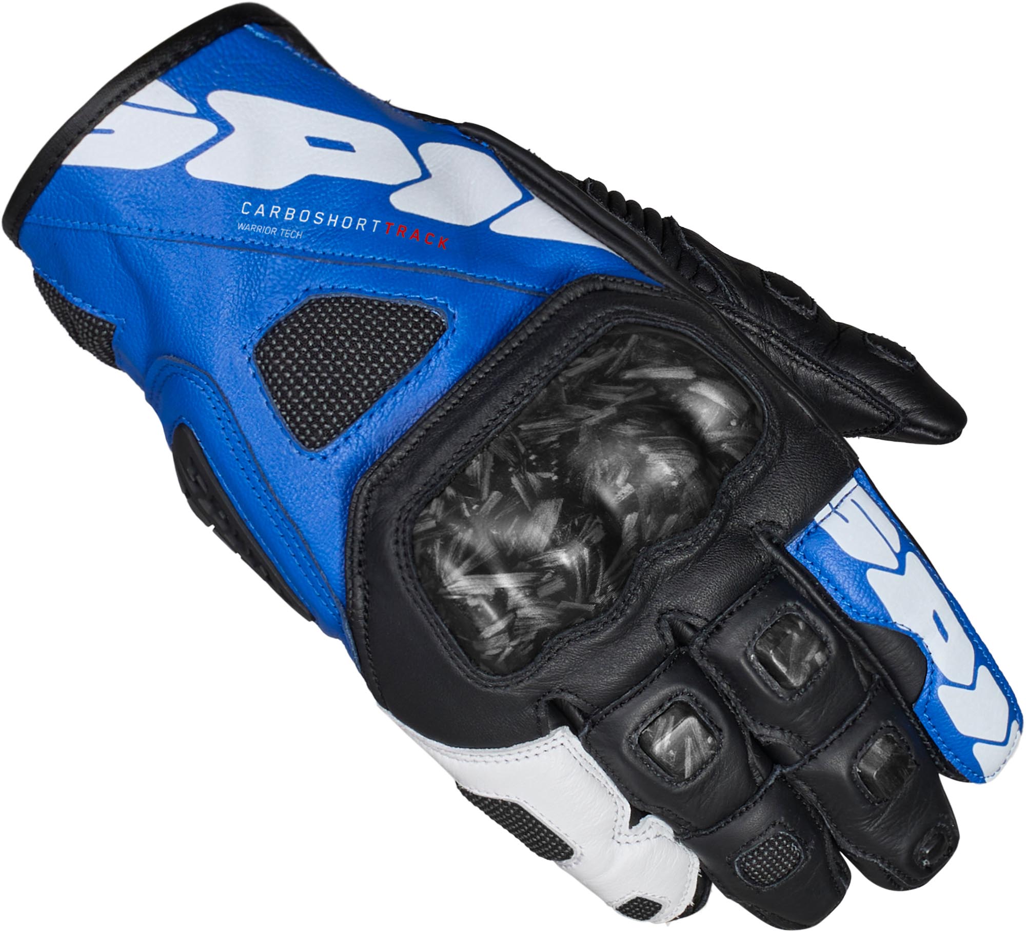 Spidi Carbo kurze Motorrad Handschuhe schwarz/blau 2XL Abbildung 1