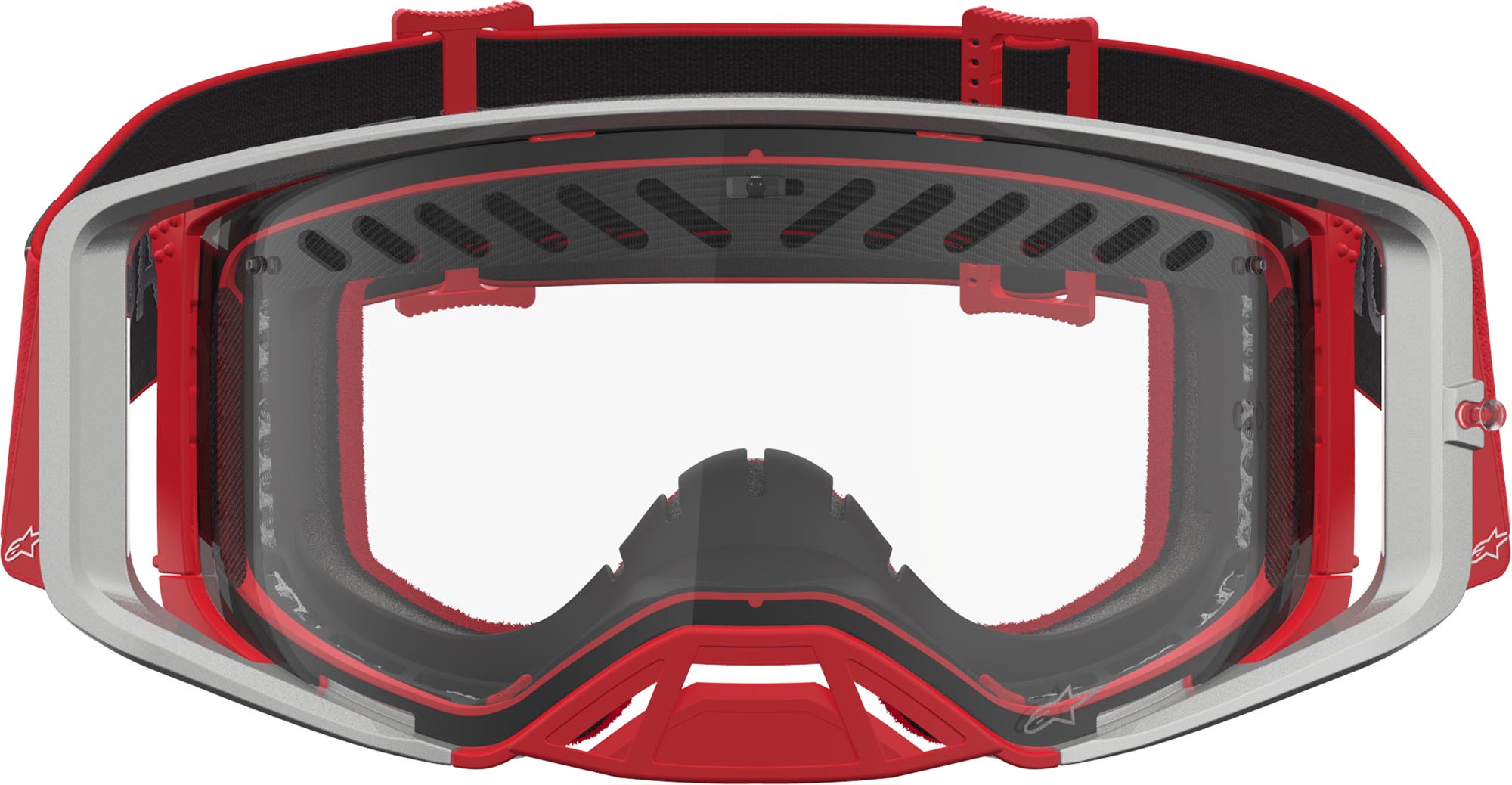 Alpinestars Supertech Dura Air Fluid Occhiali da motocross rosso/argento Figura 7