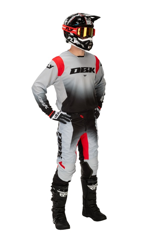 FLY Racing Kinetic DBK Byxor - Grå/Svart/Röd Figur 7