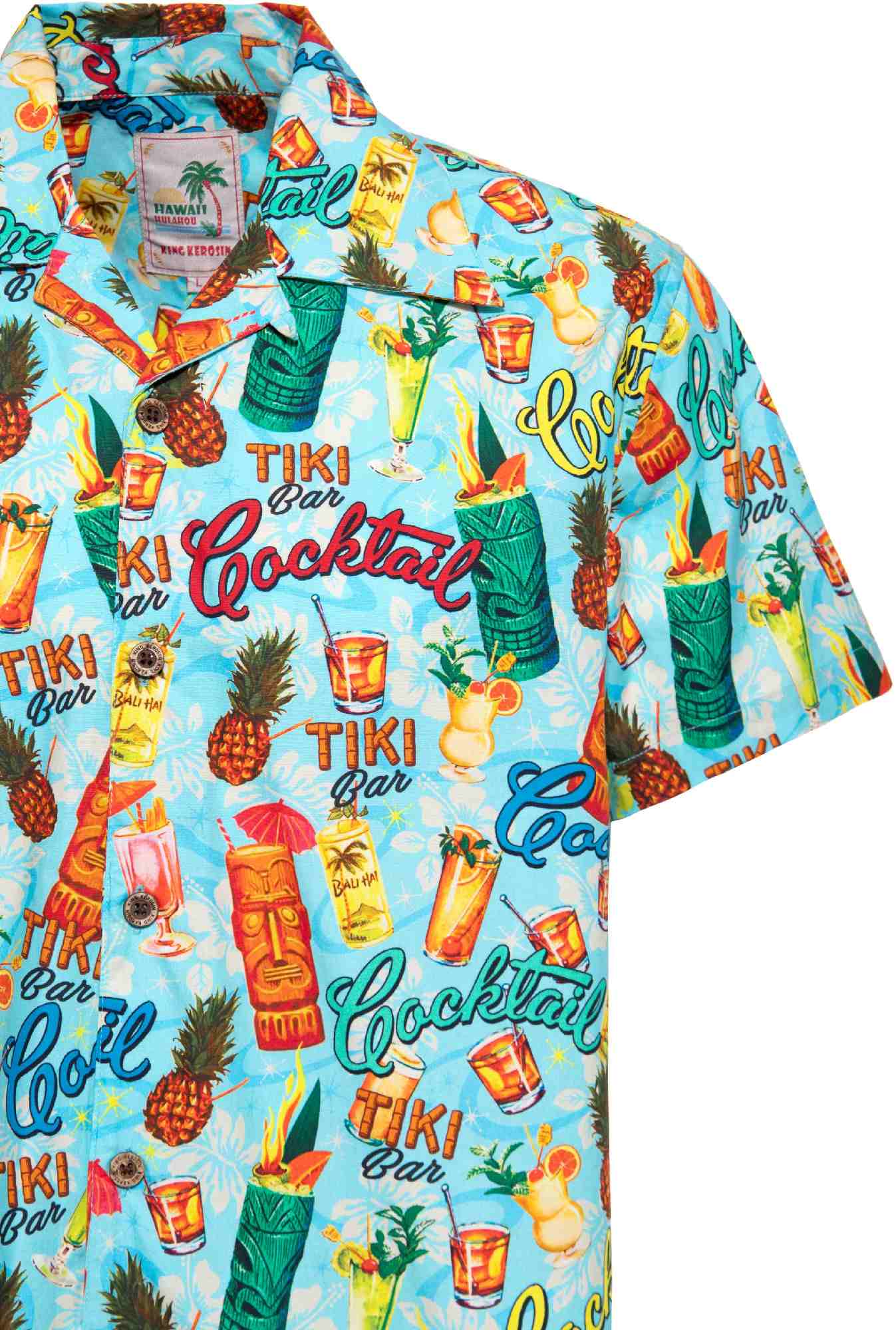 King Kerosin Tiki Cocktails Camicia a maniche corte blu/multi M Figura 3