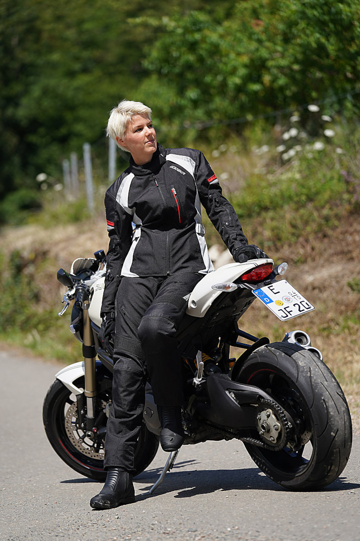 Modeka Violetta Damen Motorrad Textiljacke schwarz/hellgrau 36 Abbildung 5