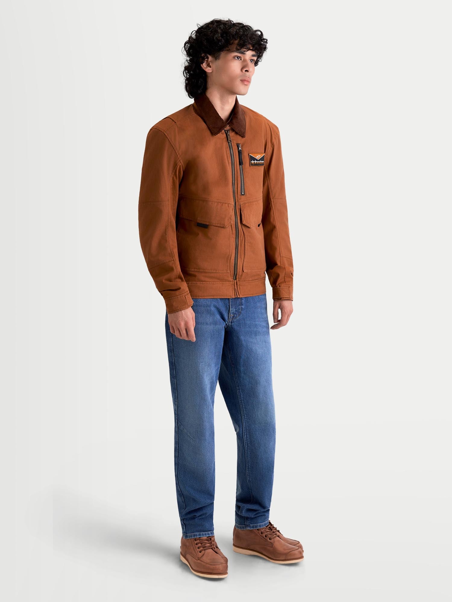 Alpinestars Mustang Nepromokavá textilní bunda pro motocykl hnědá 2XL Obrázek 7