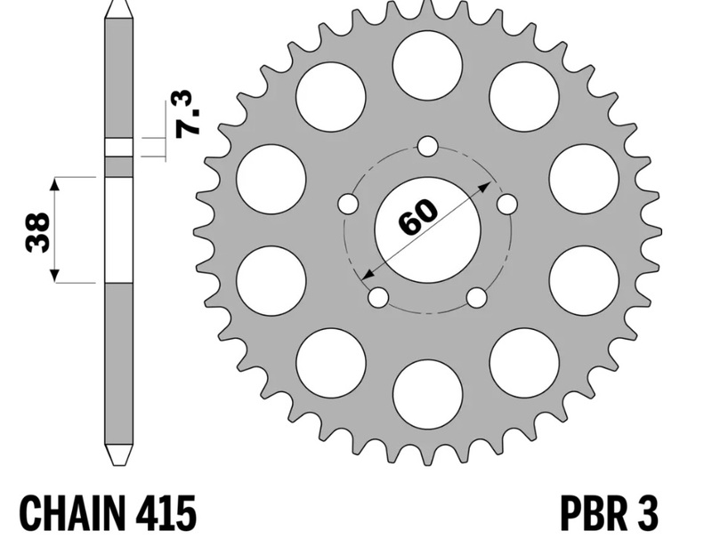 PBR Bakre kedjestålstandard - 415 Figur 2