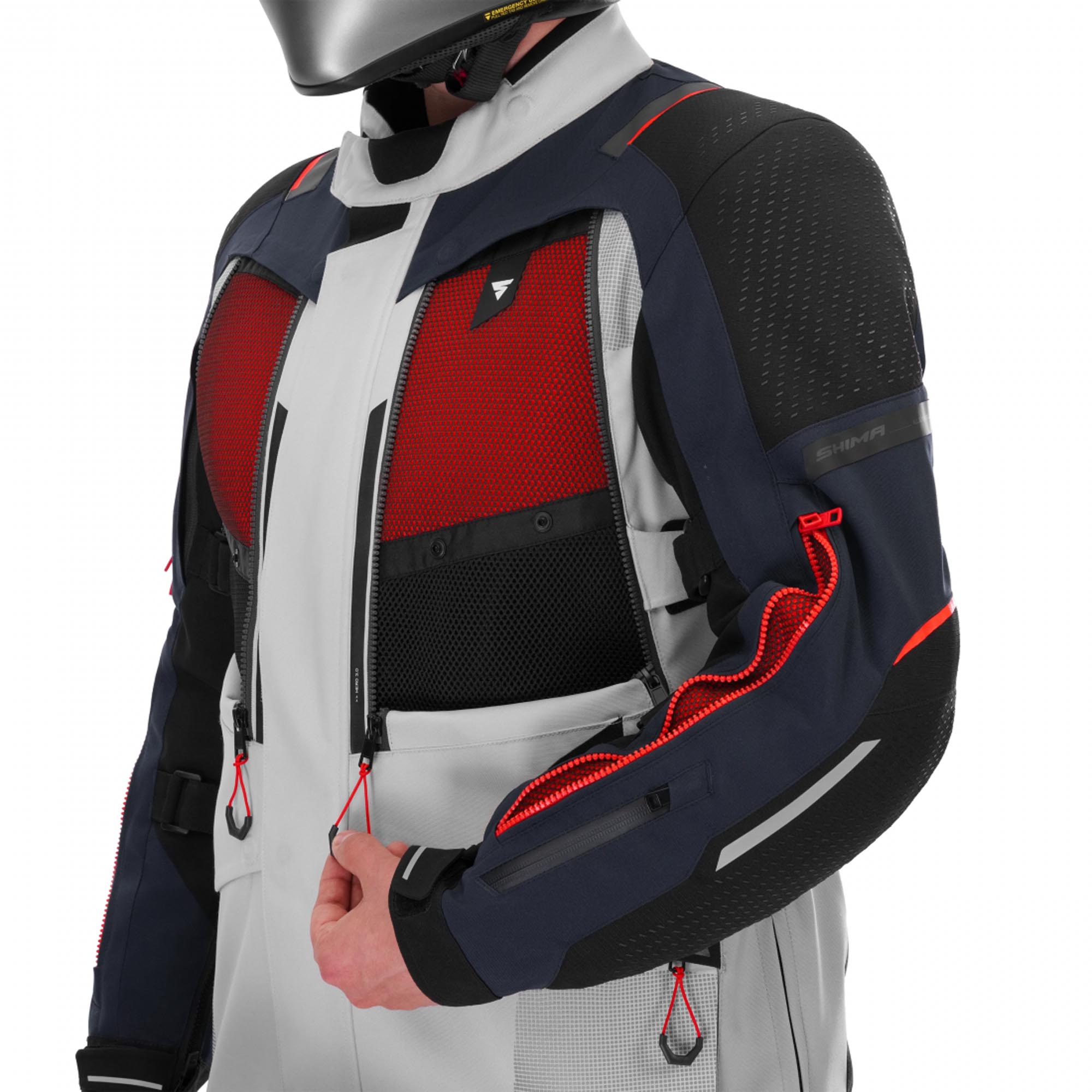 SHIMA Hero 3.0 Motorcycle Textile Jacket grey/blue XL Figure 8