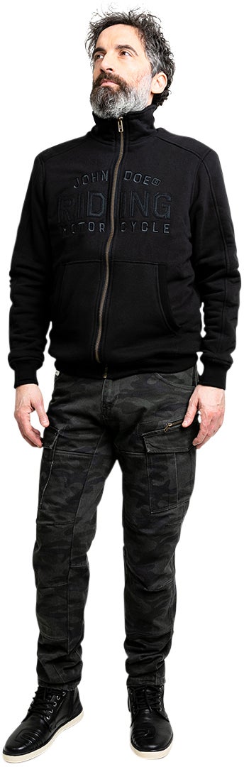 John Doe Standup Neck Motorcykel hoodie Sort/sort M Figur 18