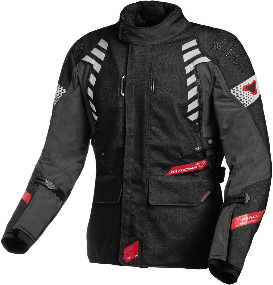 Macna Ultimax waterproof Ladies Motorcycle Textile Jacket black/red XL Figure 1