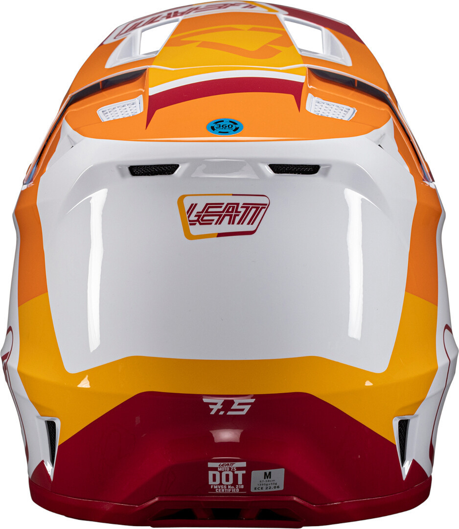 Leatt 7.5 Patch Cască de motocross cu ochelari de protecție Alb/Roșu/Portocaliu L (59/60) Figura 6