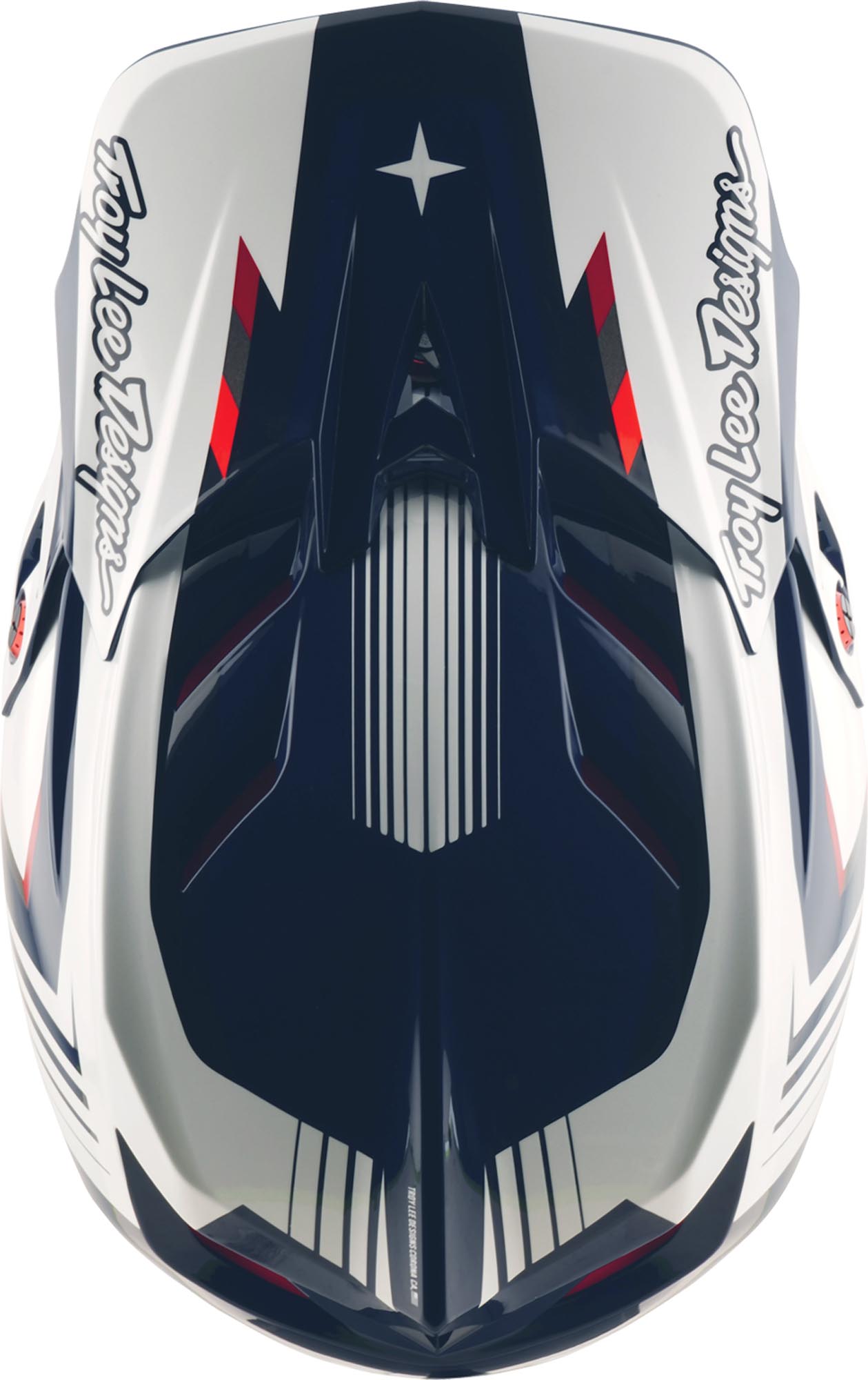Troy Lee Designs D4 Qualifer Polyacrylite MIPS Afdalingshelm blauw/wit S (55/56) Figuur 8