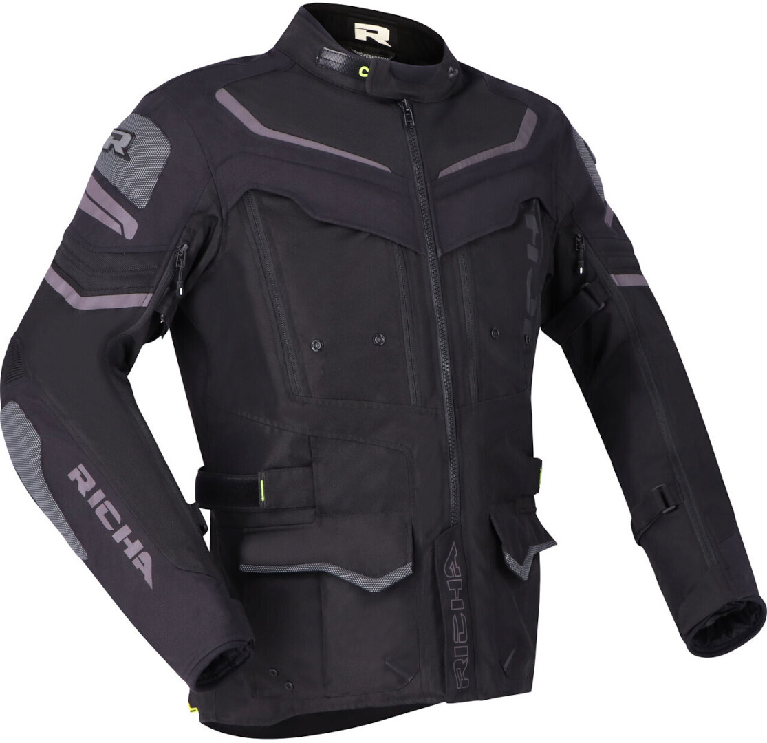 Richa Infinity 2 Adventure waterproof Motorcycle Textile Jacket black/grey 4XL Figure 1