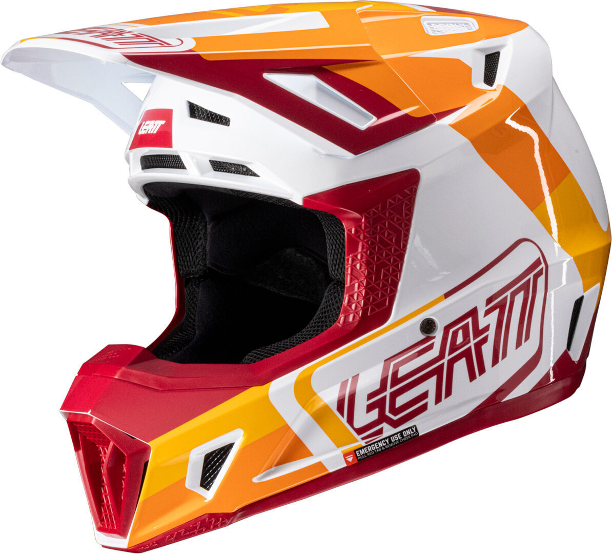 Leatt 7.5 Patch Cască de motocross cu ochelari de protecție Alb/Roșu/Portocaliu M (57/58) Figura 5