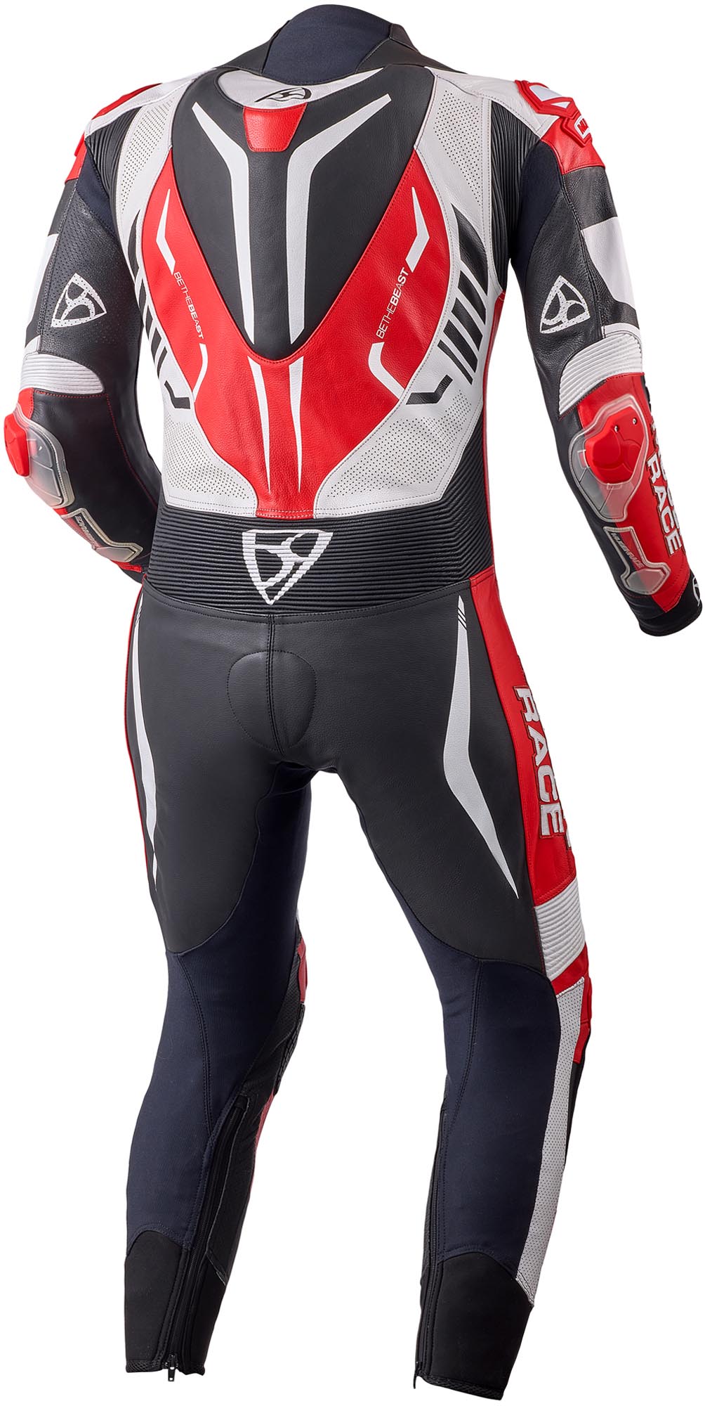 MUGENRACE Predator geperforeerd eendelig motorfiets lederen pak zwart/wit/rood 60 Figuur 2