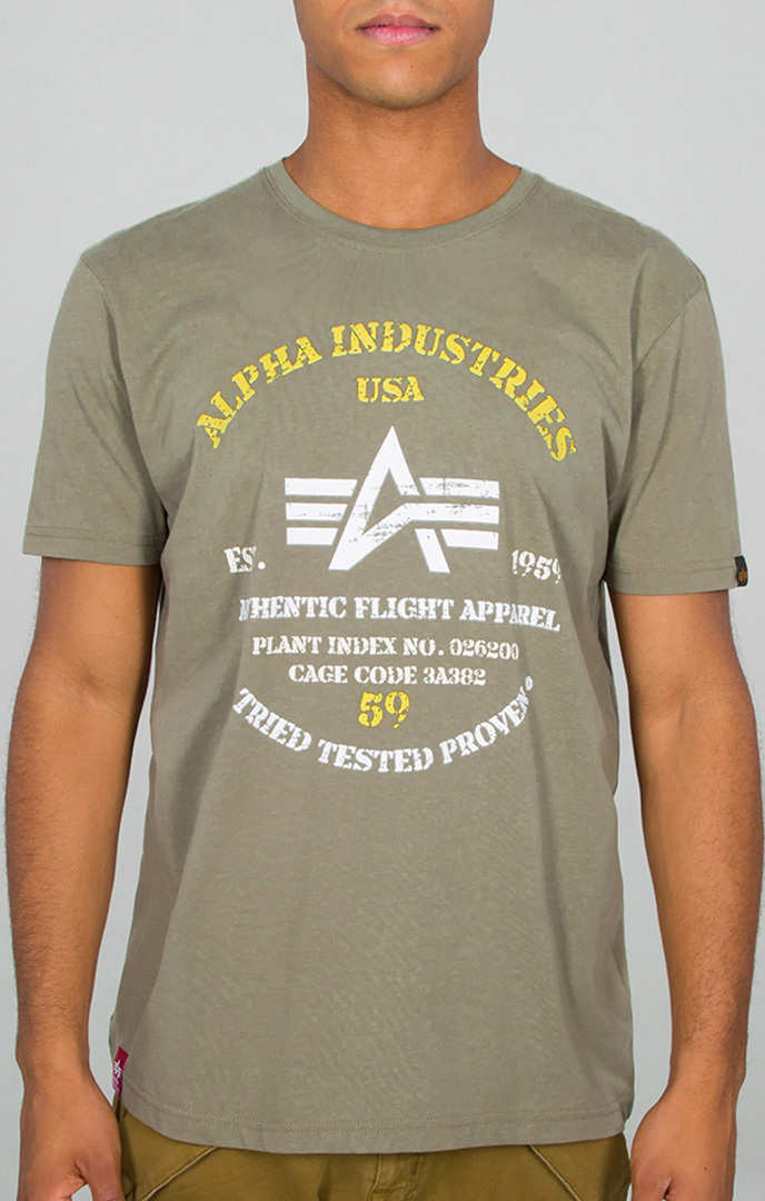 Alpha Industries Authentic Print T-shirt oliven S Figur 1