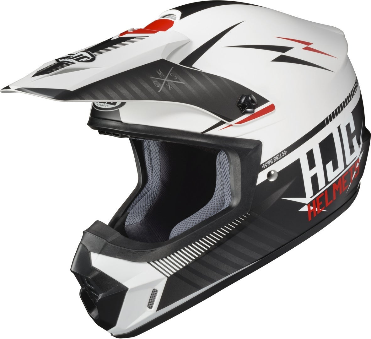 HJC CS-MX II Tweek Capacete de Motocross branco/preto/vermelho S (55/56) Figura 1